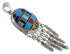 Multicolor Inlay Feather Silver Pendant PX28997